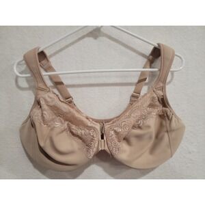 GLAMORISE WonderWire Front-Closure Bra 1245 Full Figure Support 42DD Nude Tan